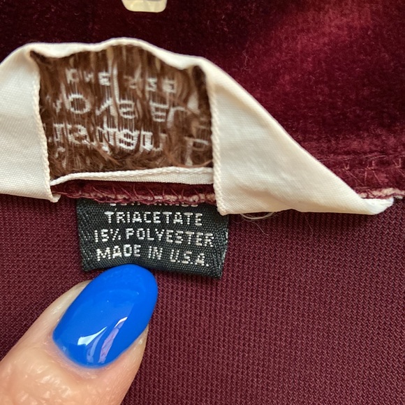 Christian Dior Vintage Velvet Tie Robe Burgundy - Picture 4 of 6